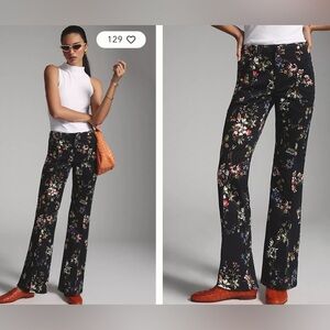 Anthropologie Pilcro Demilune Floral Flared Utility Pants